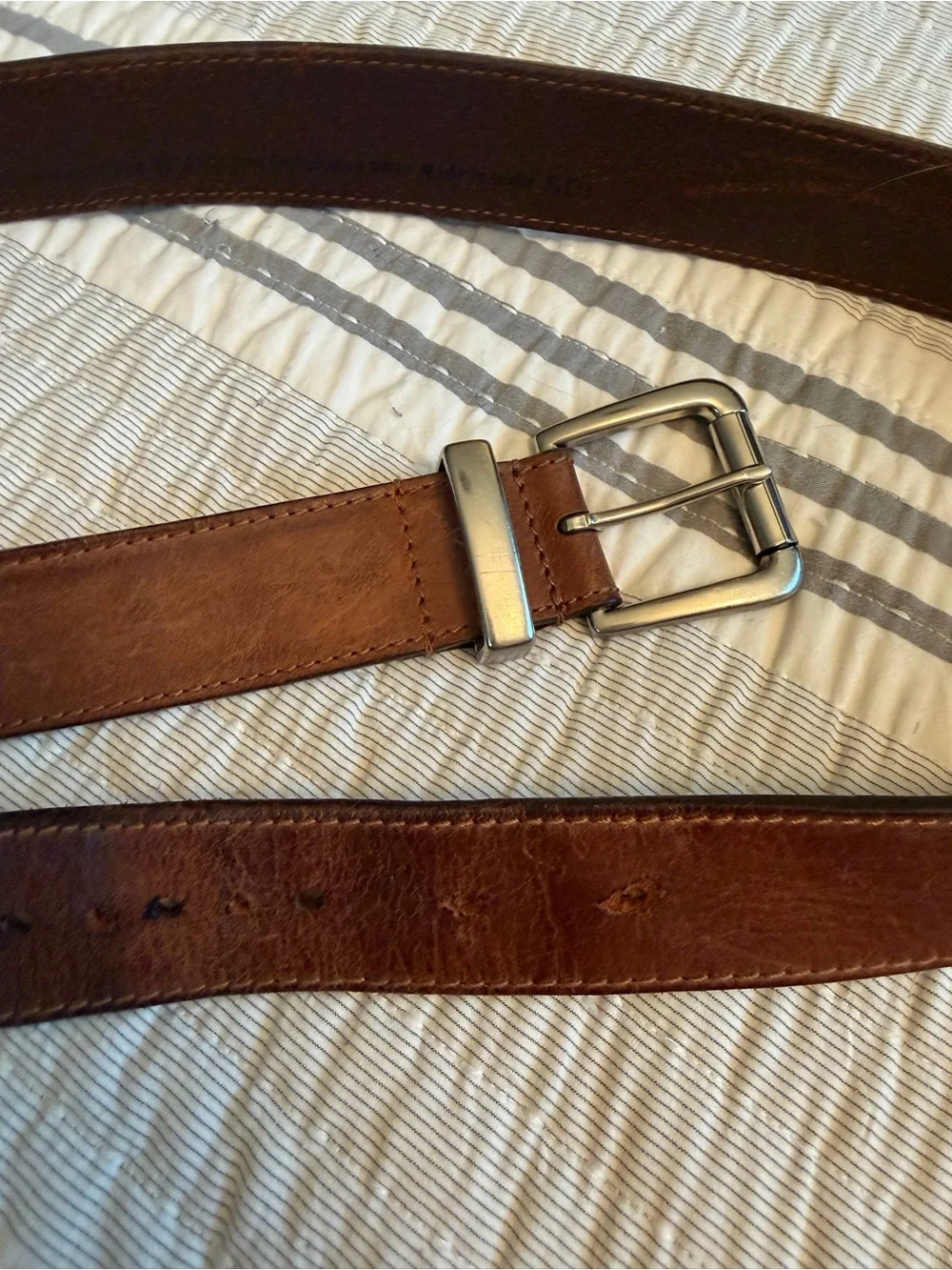 Levi's Dark Brown Leather Belt with Silver Buckle